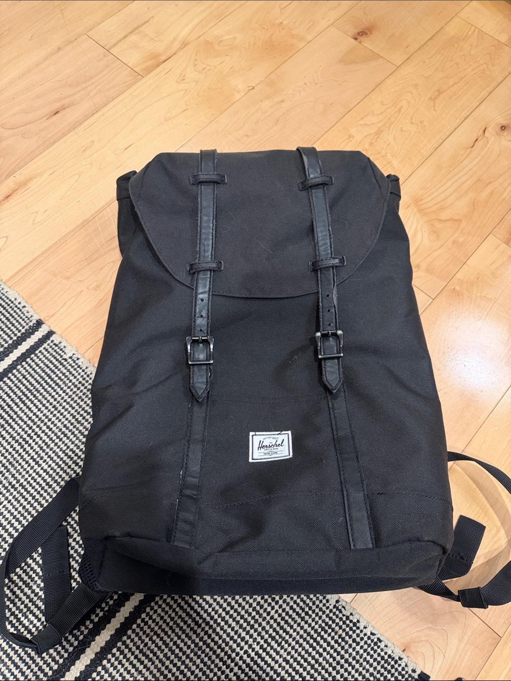 Herschel Supply Company Black Backpack /laptop Buckle Flap